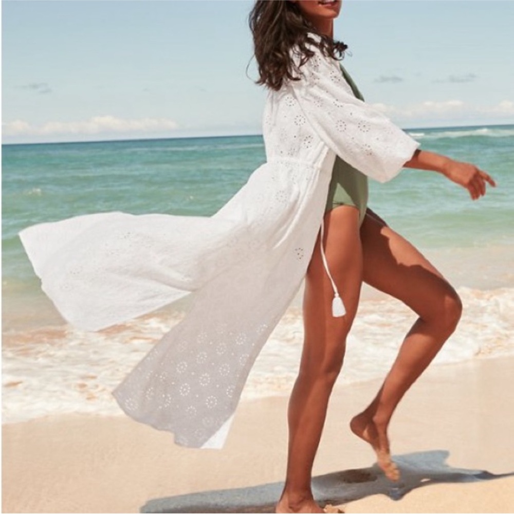 Tommy Bahama White Eyelet Midi Dress swim coverup